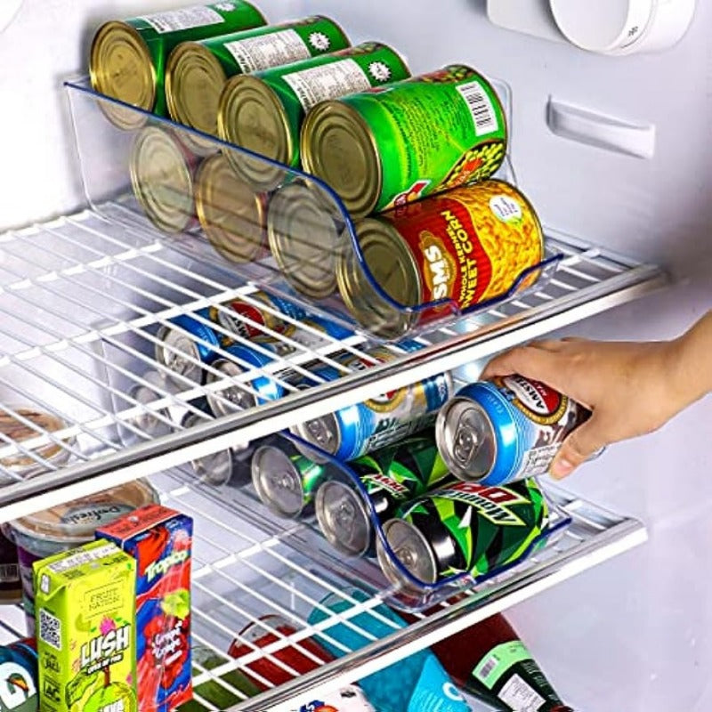 2pcs Kitchen Soda Can Dispenser Clear Can Organizer For Pantry