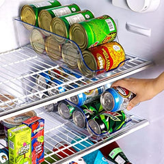 2pcs Kitchen Soda Can Dispenser Clear Can Organizer For Pantry