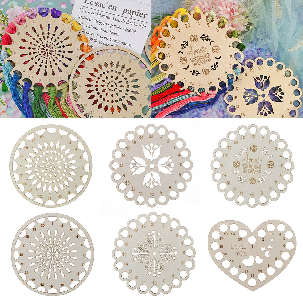 Wood Embroidery Floss Organizer Cross Stitch Thread Holder Storage