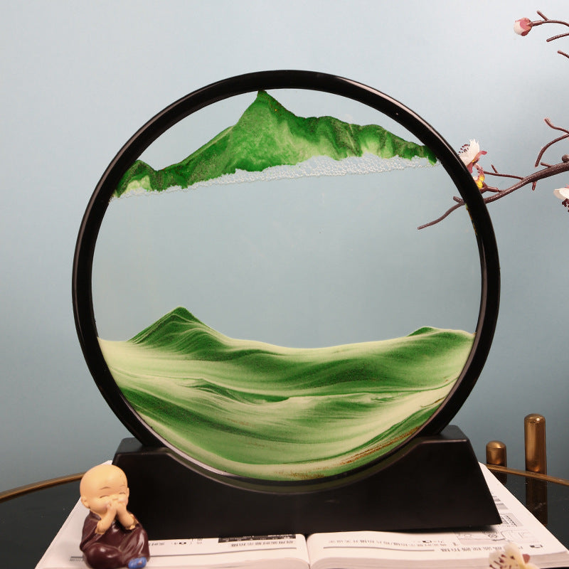 Round Sand Painting Hourglass Glass Piece Graduation Gift