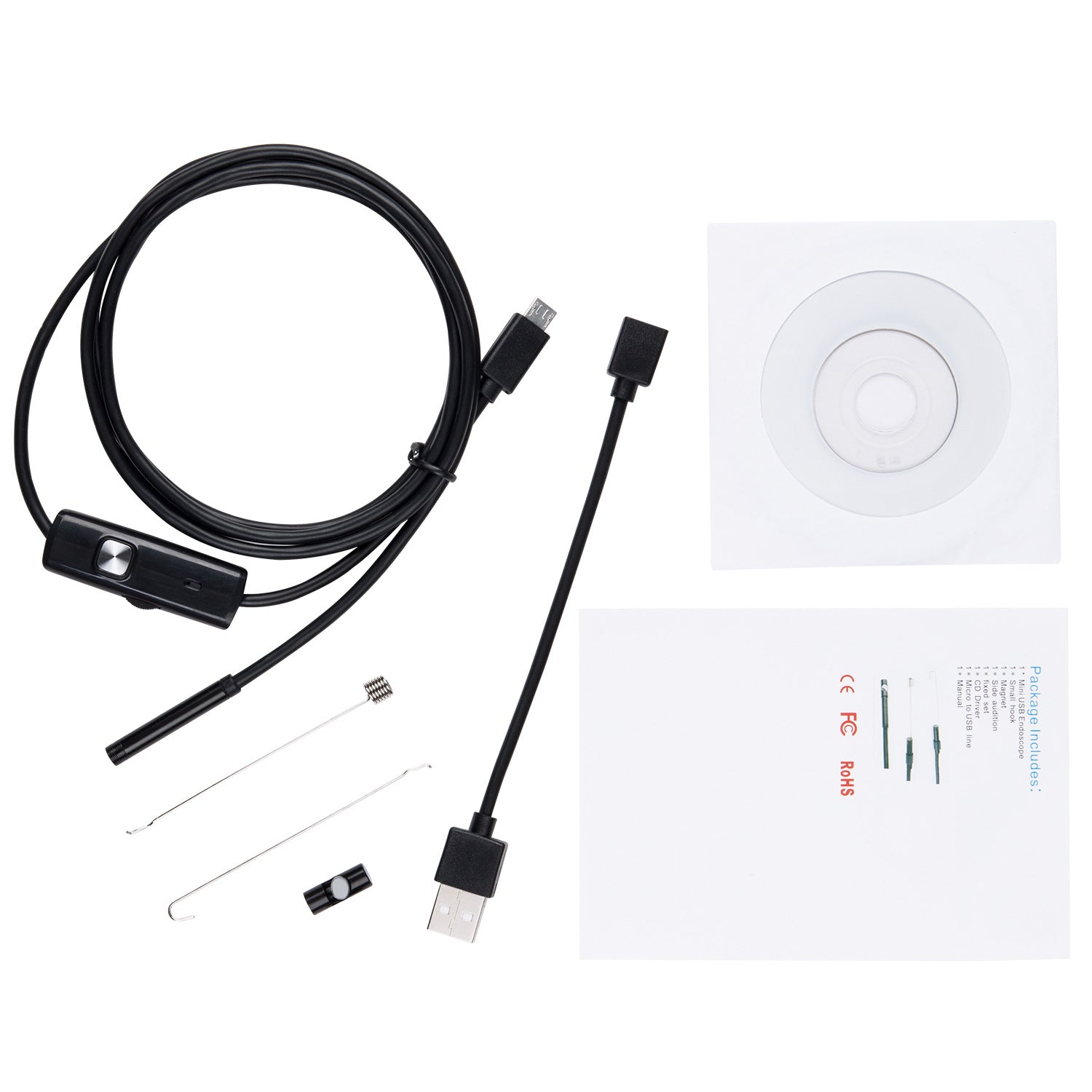 5.5mm Endoscope Camera Car Inspection Tool with Magnet Waterproof Mirror