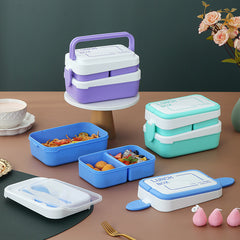 1pc Stackable Leak Proof Bento Box With Handle Double layer Lunch Box