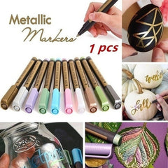 10 Colors Metal Paint Marker Pen Waterproof Permanent DIY Craft Painting Brush