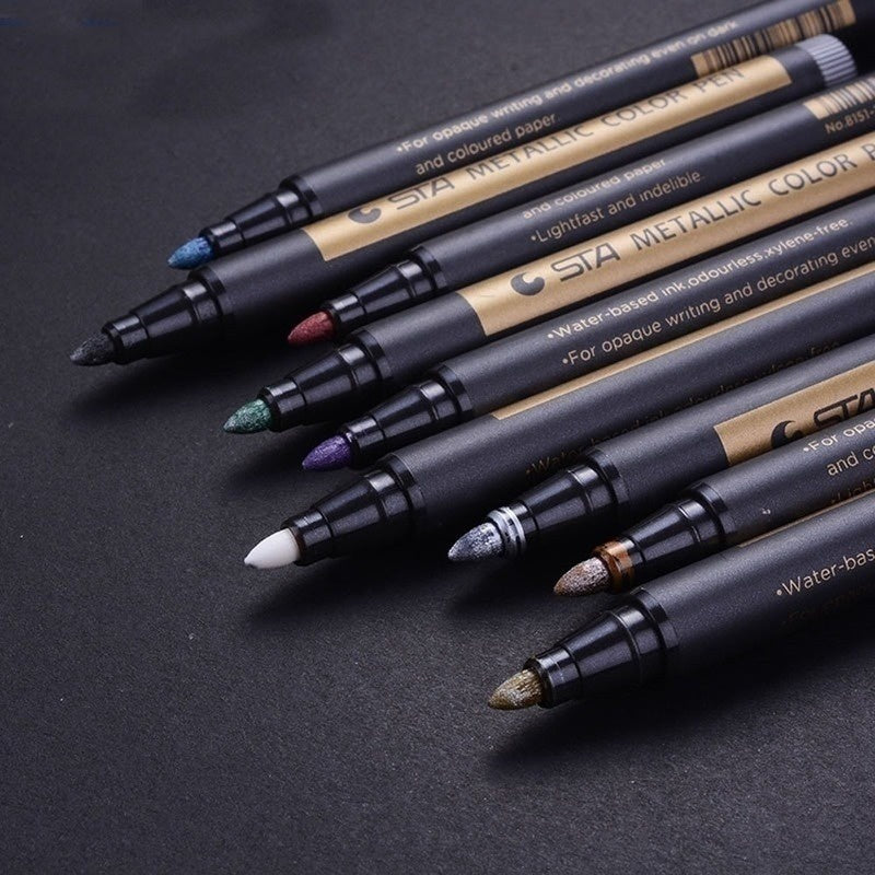10 Colors Metal Paint Marker Pen Waterproof Permanent DIY Craft Painting Brush
