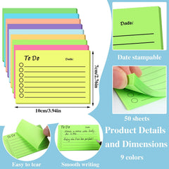 50sheets Fluorescent Colorful Sticky Notes 2 8 3 9 Notepad Office Student Paper