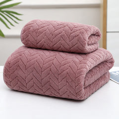 Coral Velvet Towel Set Soft Hand and Bath Towel Couple Gift
