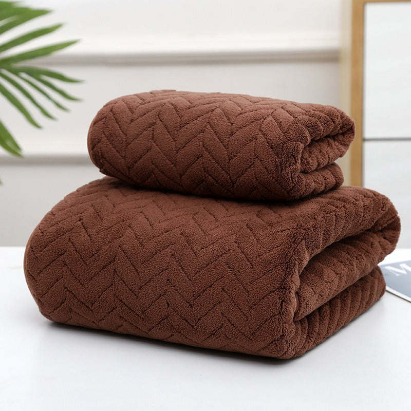 Coral Velvet Towel Set Soft Hand and Bath Towel Couple Gift