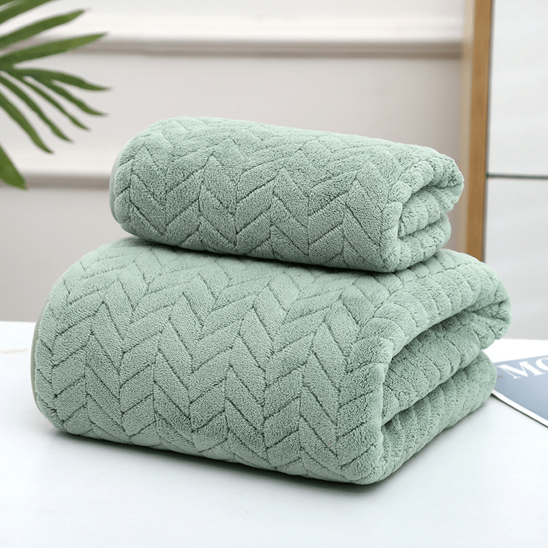 Coral Velvet Towel Set Soft Hand and Bath Towel Couple Gift