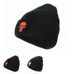 Halloween Skull Embroidery Knitted Hat for Men
