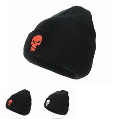 Halloween Skull Embroidery Knitted Hat for Men