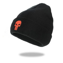 Halloween Skull Embroidery Knitted Hat for Men