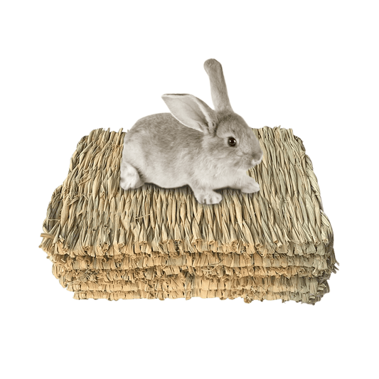 3pcs Rabbit Grass Mats Natural Straw Woven Bed for Small Animal Cages