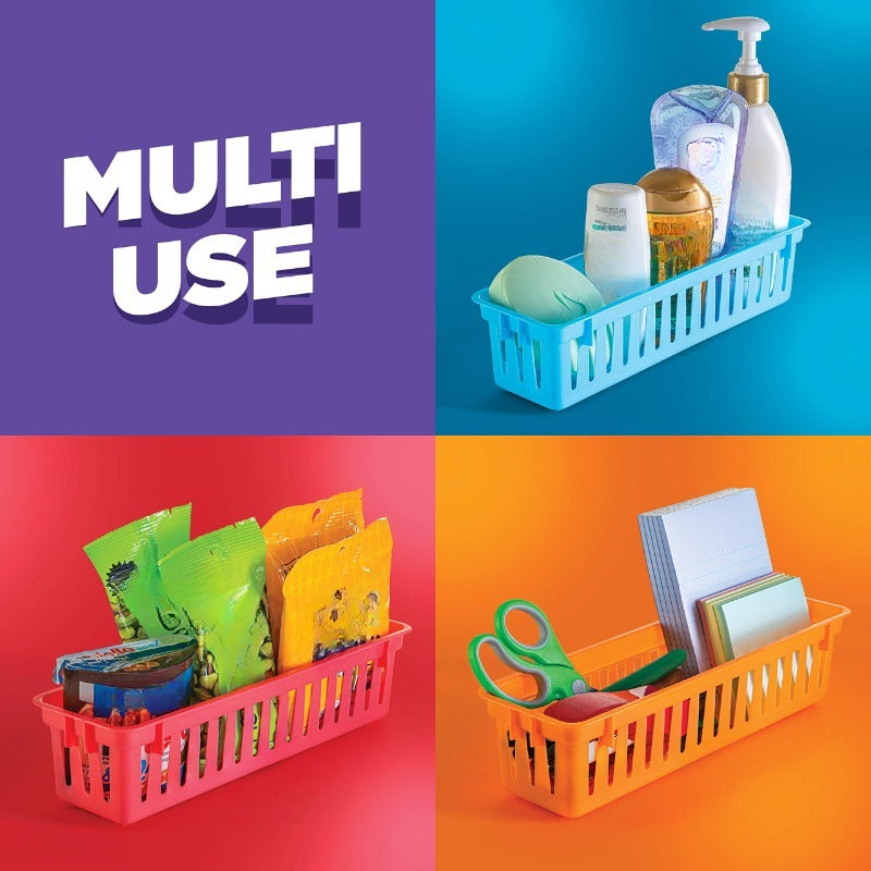 12pcs Rectangular Pencil Organizers in 6 Colors Classroom Storage Baskets