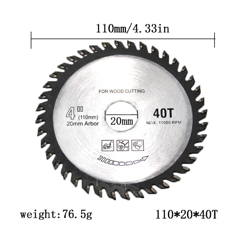 10'' 40 Teeth Carbide Woodworking Saw Blade 110/20/40T Cutting Blade
