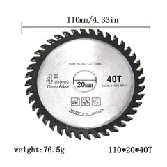 10'' 40 Teeth Carbide Woodworking Saw Blade 110/20/40T Cutting Blade