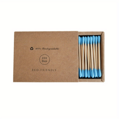 200pcs Bamboo Double Head Swab Disposable Buds for Makeup & Cleaning