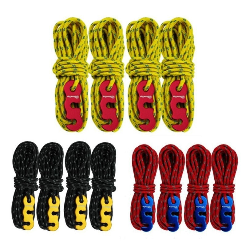 4pcs Reflective Wind Rope with Buckle Camping Accessories