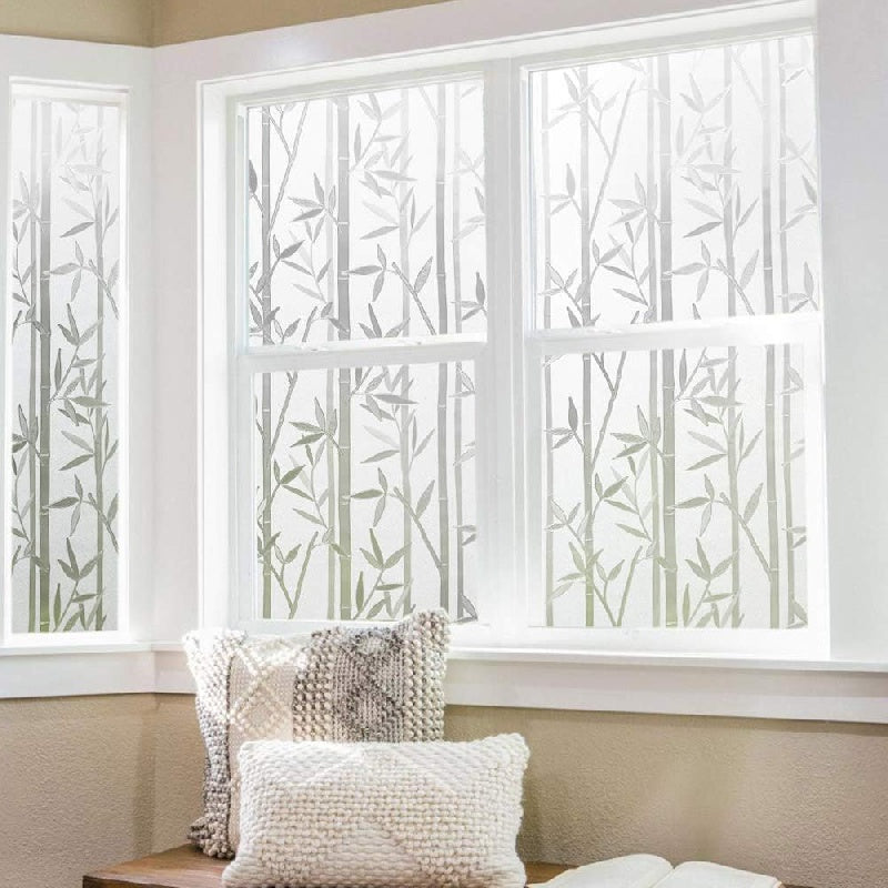Privacy Window Film Bamboo Frosted Glass Sticker