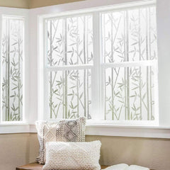 Privacy Window Film Bamboo Frosted Glass Sticker