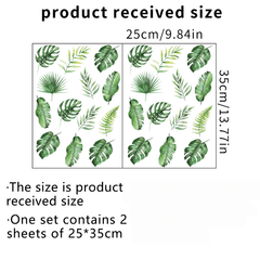 Green Plant Floating Leaves Wall Stickers for Decor