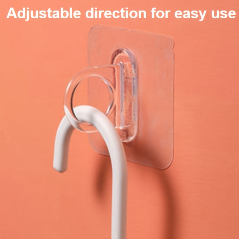8pcs Transparent Curtain Rod Brackets Adhesive Holder Hooks Nail Towel Rod