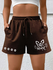 Women's Graphic Print High Rise Shorts With Pockets