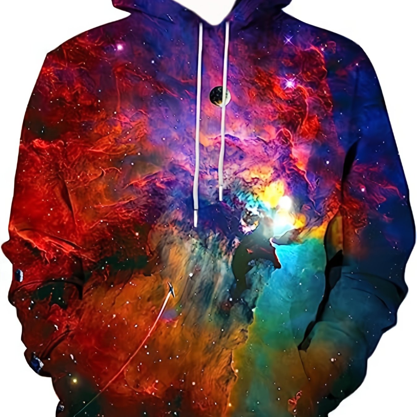 Starry Sky Print Hoodies For Men Graphic Sweatshirt Comfy Hooded Pullover