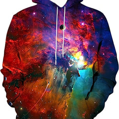Starry Sky Print Hoodies For Men Graphic Sweatshirt Comfy Hooded Pullover