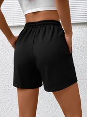 Coconut Tree Print High Rise Plus Size Sports Shorts
