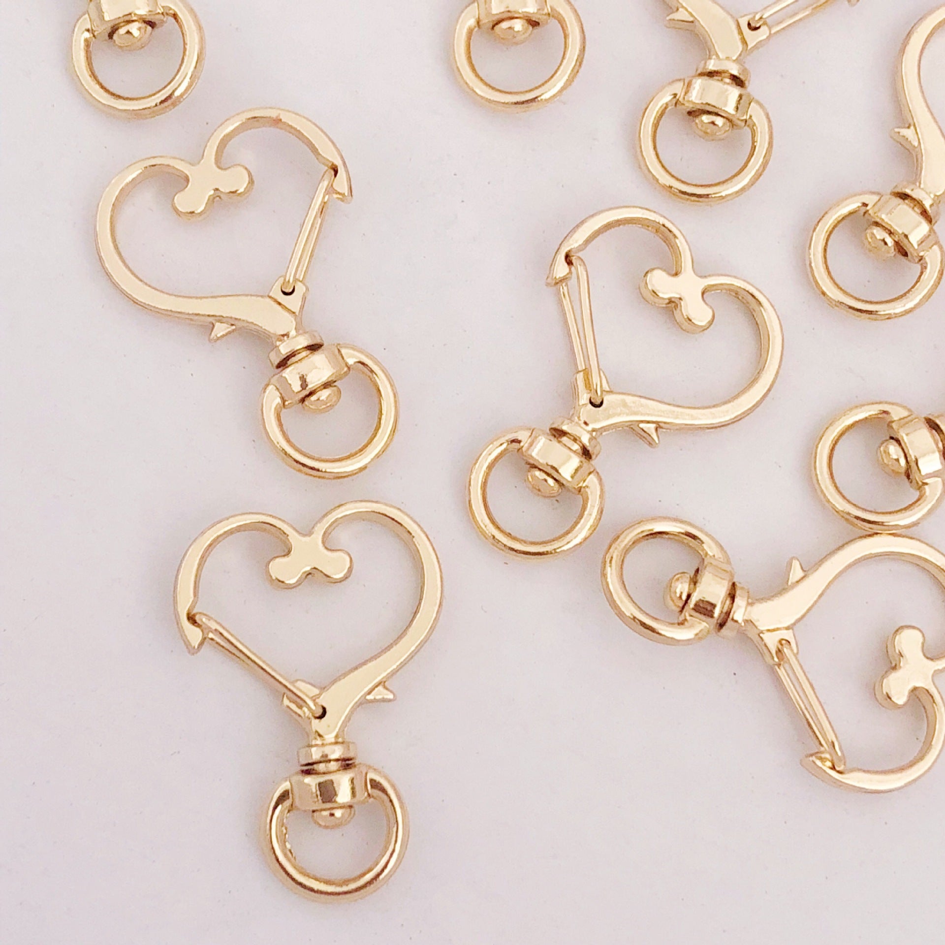 Heart Shaped Snap Hook Key Chain Key Ring Jewelry Supplies
