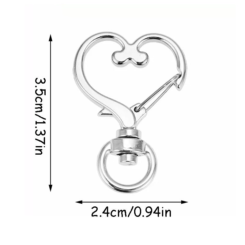 Heart Shaped Snap Hook Key Chain Key Ring Jewelry Supplies