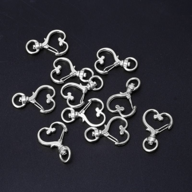 Heart Shaped Snap Hook Key Chain Key Ring Jewelry Supplies