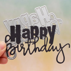 1pc Happy Birthday Words Letter Metal Cutting Dies for DIY Scrapbooking