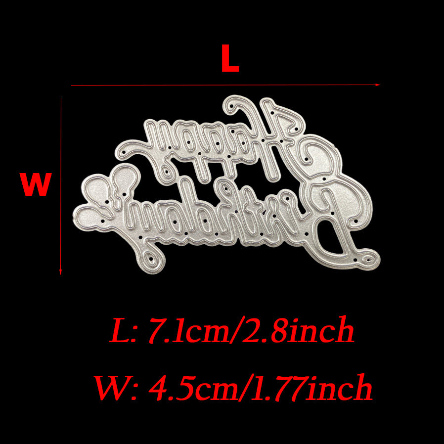 1pc Happy Birthday Words Letter Metal Cutting Dies for DIY Scrapbooking