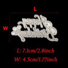 1pc Happy Birthday Words Letter Metal Cutting Dies for DIY Scrapbooking