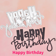 1pc Happy Birthday Words Letter Metal Cutting Dies for DIY Scrapbooking