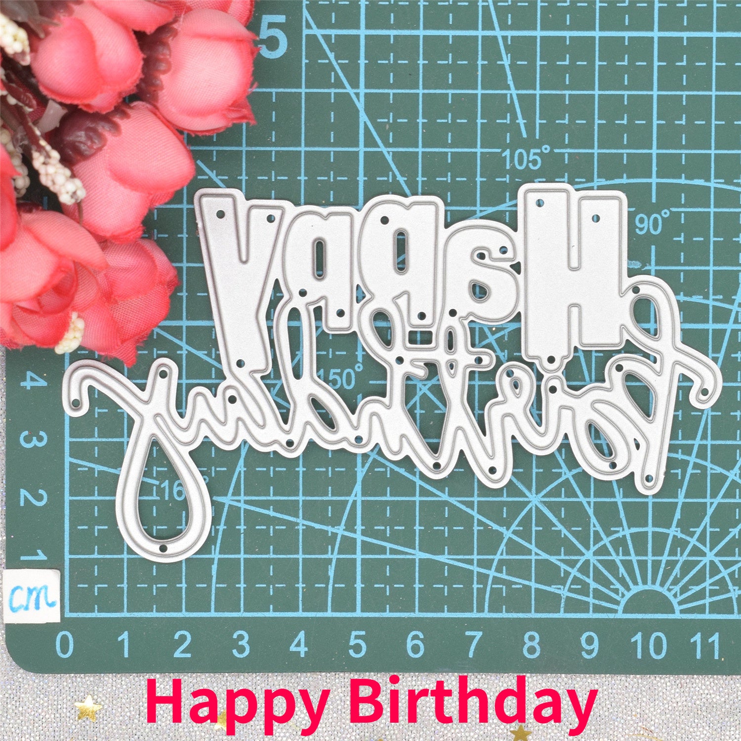1pc Happy Birthday Words Letter Metal Cutting Dies for DIY Scrapbooking
