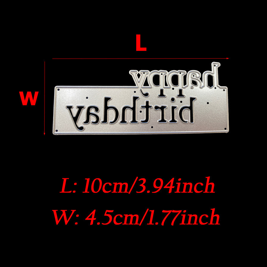 1pc Happy Birthday Words Letter Metal Cutting Dies for DIY Scrapbooking