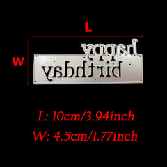 1pc Happy Birthday Words Letter Metal Cutting Dies for DIY Scrapbooking