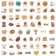 120pcs Cookies Stickers Pack Vinyl Waterproof Stickers