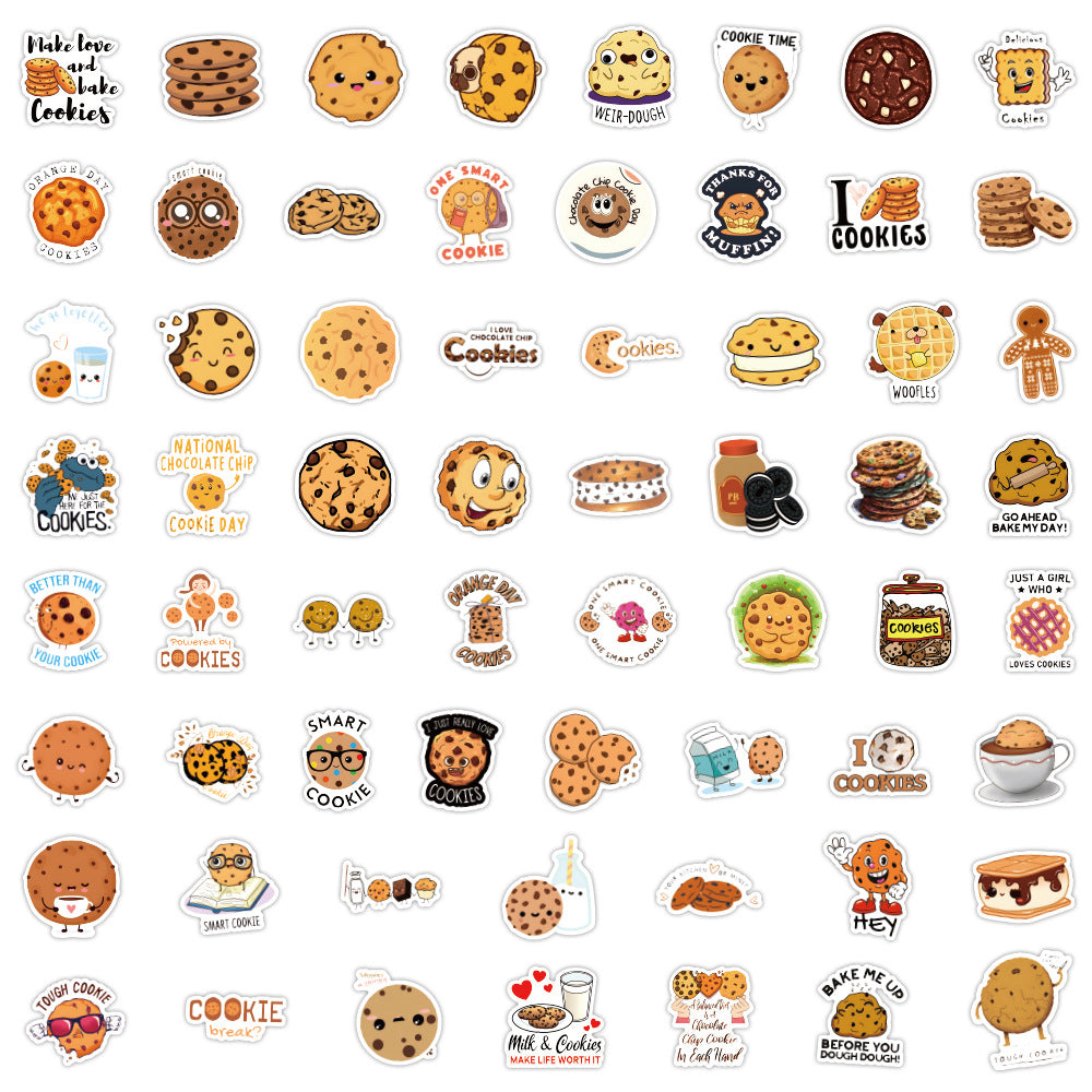 120pcs Cookies Stickers Pack Vinyl Waterproof Stickers