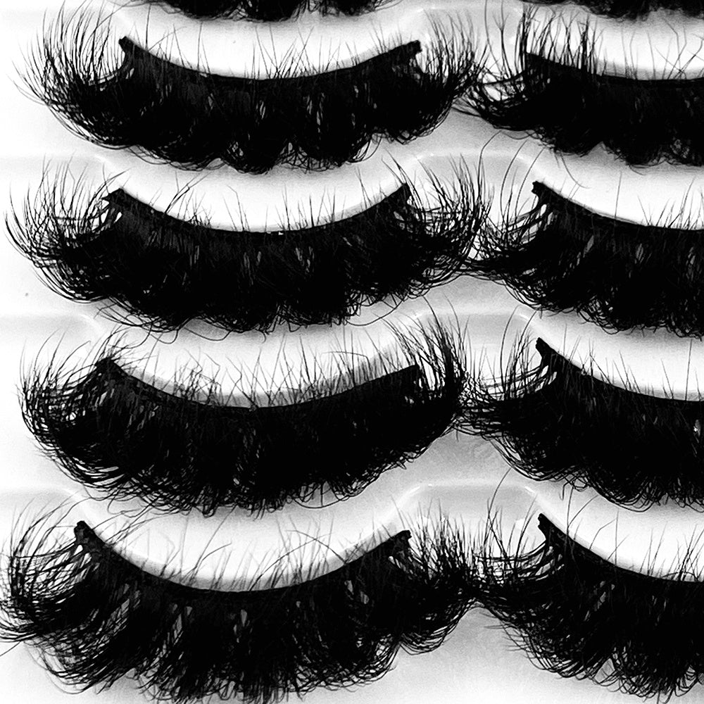 5 Pairs Faux Mink Eyelashes Long Lasting Fluffy Thick Long