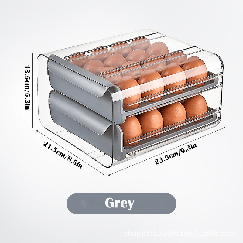 Egg Storage Box 32 Compartment Drawer Refrigerator Stackable Egg Tray