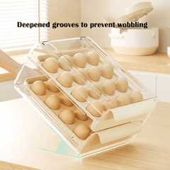 Egg Storage Box 32 Compartment Drawer Refrigerator Stackable Egg Tray