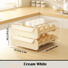 Egg Storage Box 32 Compartment Drawer Refrigerator Stackable Egg Tray