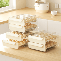 Egg Storage Box 32 Compartment Drawer Refrigerator Stackable Egg Tray