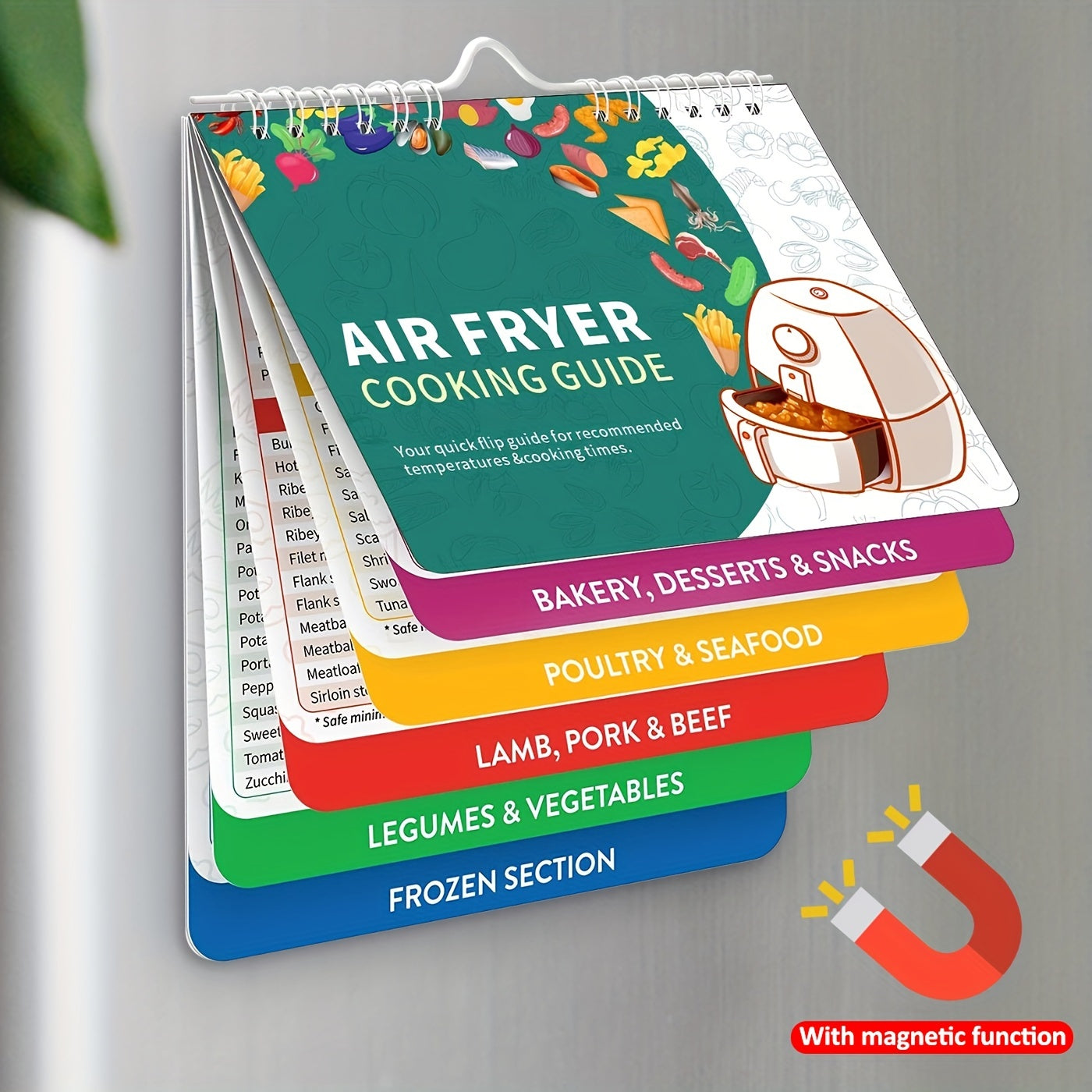 Air Fryer Cooking Guide Magnet & Booklet Combo Set