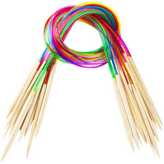 18pcs Multicolor Bamboo Circular Knitting Needles Crochet Hooks Set