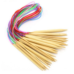 18pcs Multicolor Bamboo Circular Knitting Needles Crochet Hooks Set