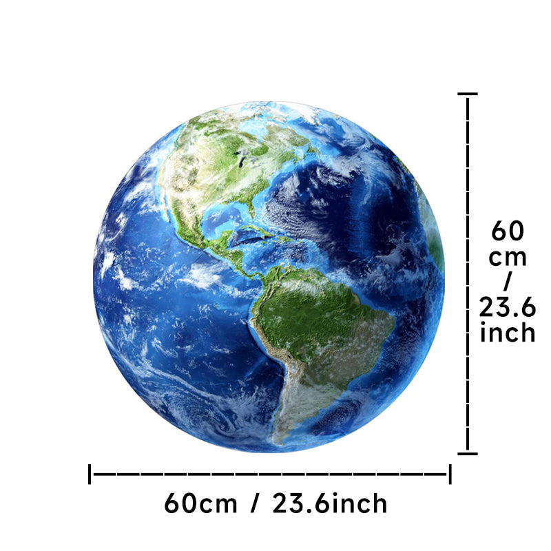 Thickened Faux Cashmere Rug Earth Shaped Round Rug